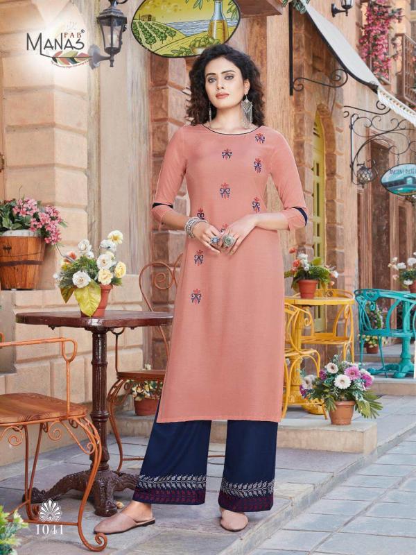 Manas Anishka 6 Rayon Fancy Kurti With Bottom